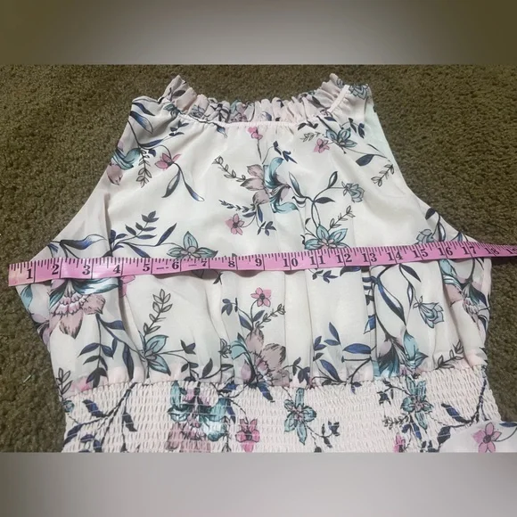 Eliza J Pink Floral Tiered Midi Dress / Plus Size 16 - Picture 12 of 14